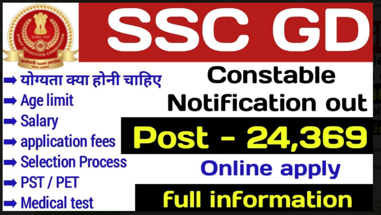 SSC GD Constable Recruitment 2022 एसएससी जीडी का 24372 पदों पर  हुआ है नोटिफिकेशन जारी, आवेदन शुरू तुरंत देखें